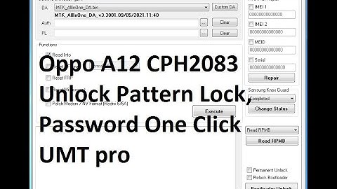 Oppo A12 CPH2083 Unlock Pattern Lock, Password One Click UMT pro Dongle