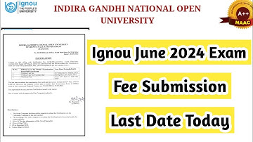 Ignou June Exam 2024 Last Date Today | Mister Ignou #ignou #project #practical #exam #fee