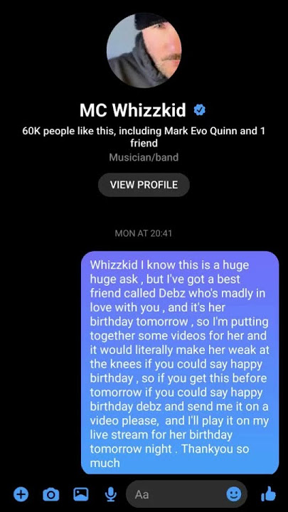 Happy birthday @debz1761 from @WhizzkidMC (mc whizzkid)