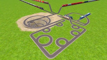 AI RAILS CROSSING FOR ZIG ZAG RAILROAD TRACKS FOR KIDS ENTERTAINMENT VIDEOS | train wold4 simulator