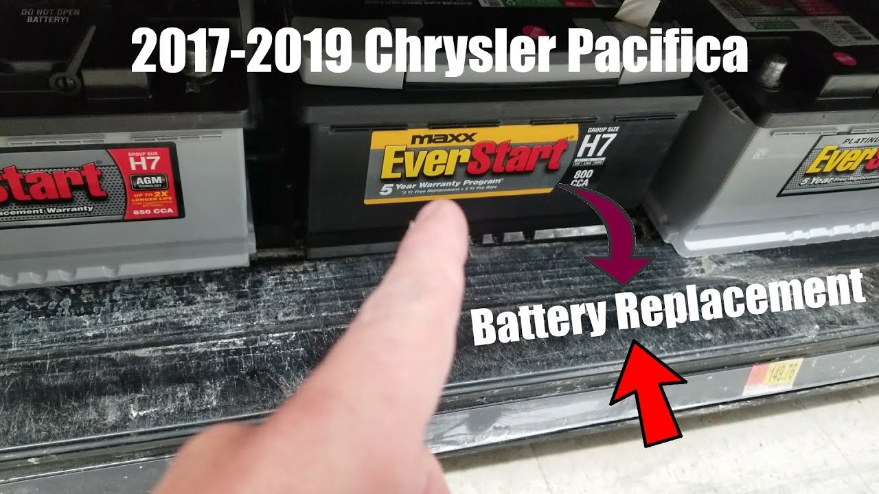 How to replace battery 2017-2019 Chrysler Pacifica - YouTube