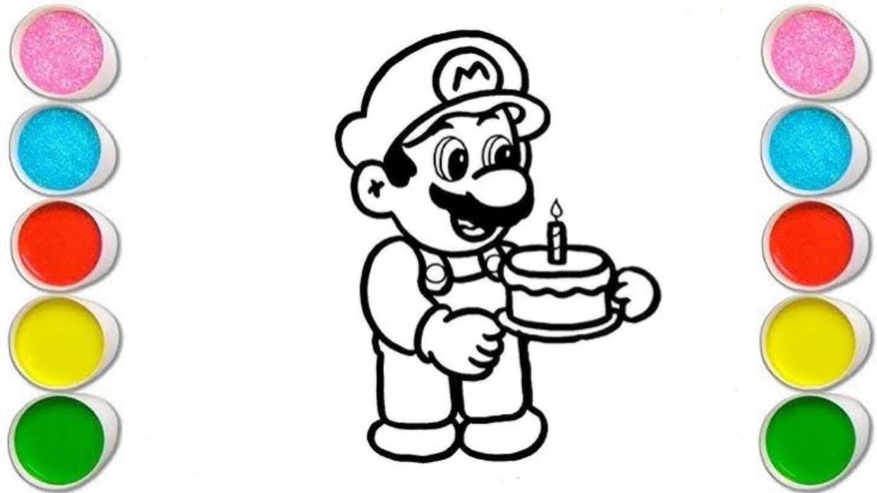 Cute Super Mario Drawing, Painting & Coloring For Kids and Toddlers_ Child Art