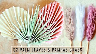 DIY Dollar Tree Paper Palm Leaves & Pampas Grass | Home Decor