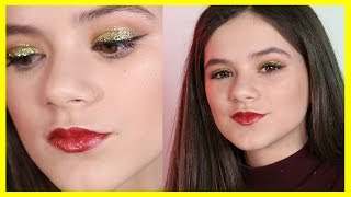 Glittery Gold New Year's Eve Makeup Tutorial | KITTIESMAMA