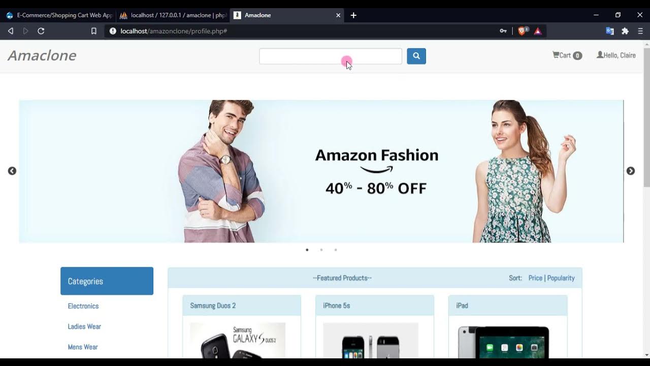 E Commerce Web Application using PHP Demo - YouTube