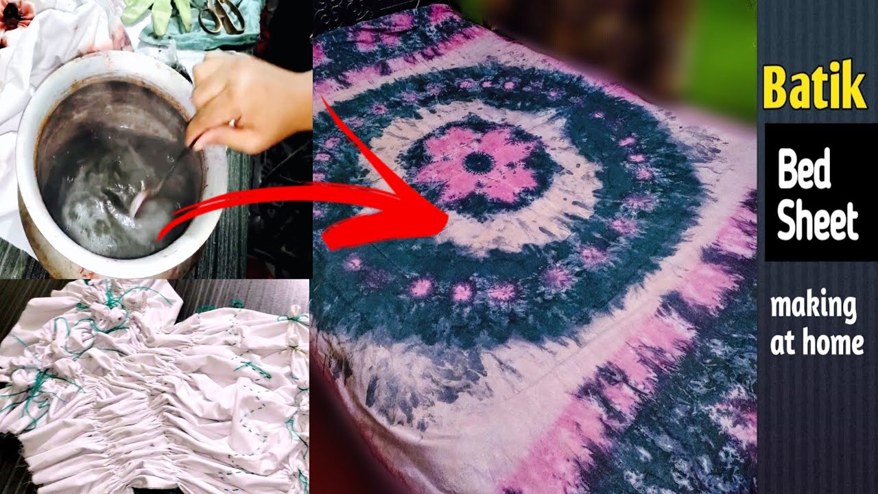 tie dye tutorial||বাটিক করার নিয়ম|| how to make Batik bed sheet design 2024
