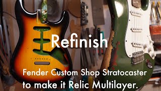 Umarbeitung einer Fender Custom Shop Stratocaster zu einer Relic Multilayer. screenshot 5