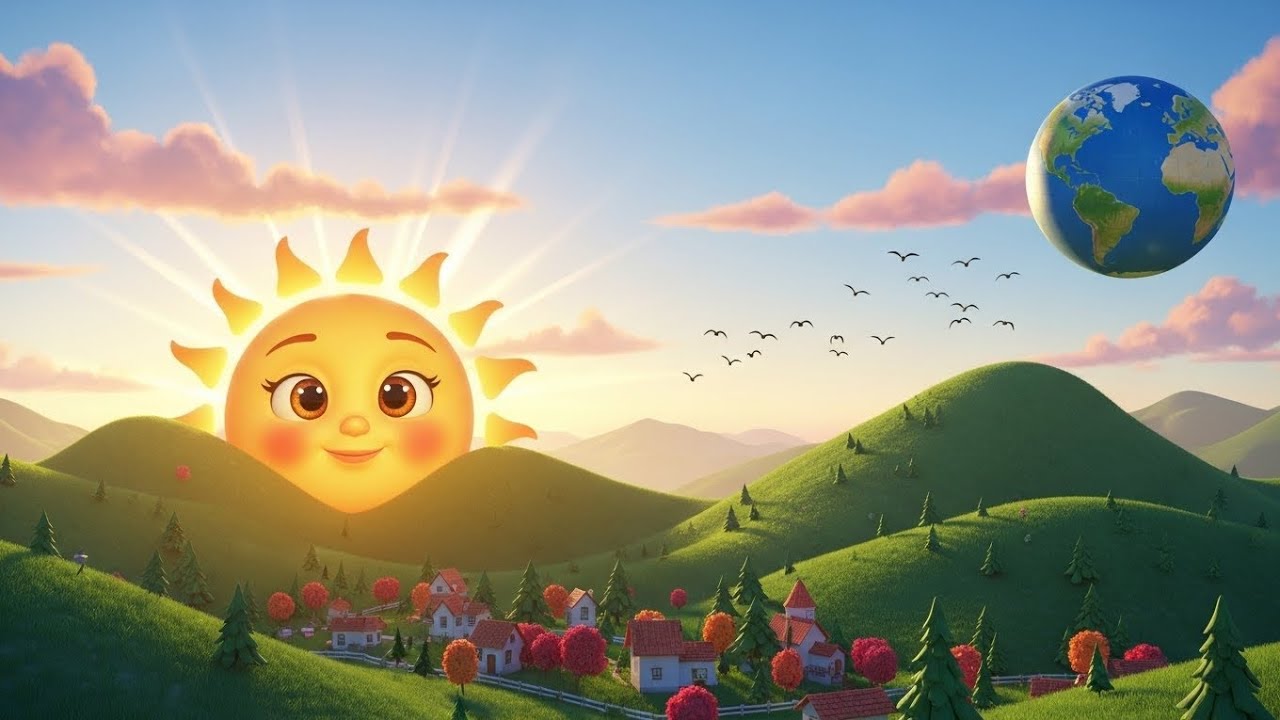 सूरज आया। The Sun Poem for Kids ☀️ | 3D Cartoon Animation | Learn with Fun