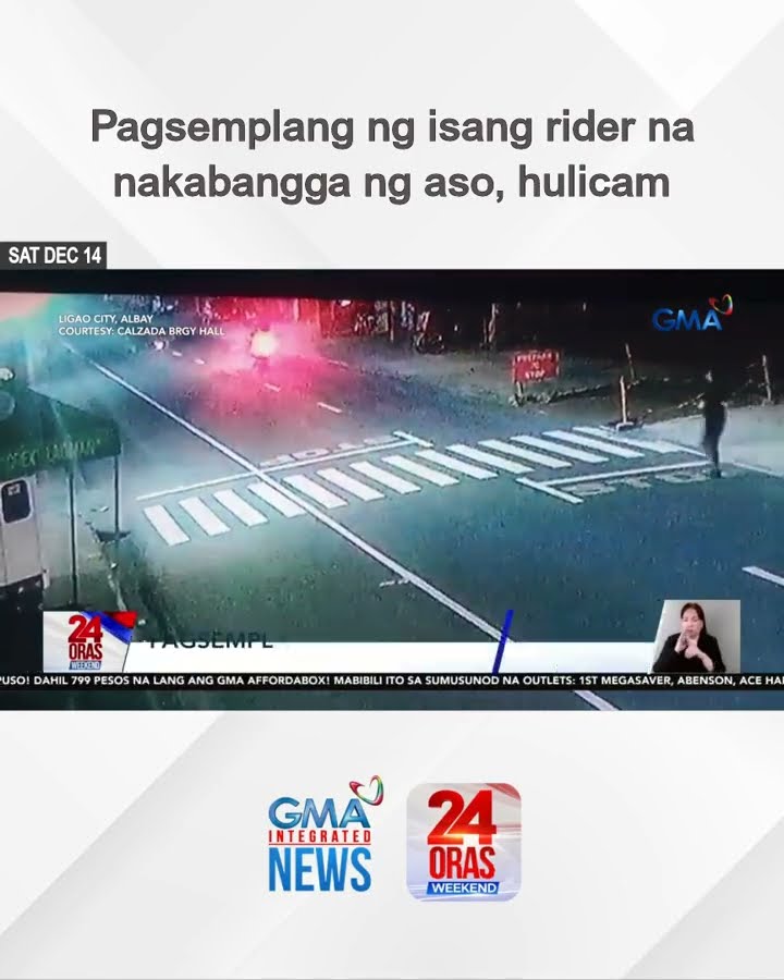 Pagsemplang ng isang rider na nakabangga ng aso, hulicam | 24 Oras Weekend