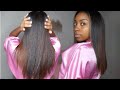 CURLY TO STRAIGHT HAIR ROUTINE 2020 | Color Treated + Damaged Natural Hair! (Updates & Growth)