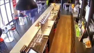 Horse attacks Cafe Patrons !!! Amazing !!!