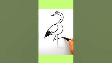 draw a flamingo #shorts #ytshorts #art #painting #satisfying