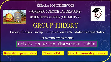 Tricks to write Character Table, Great Orthogonality Theorem, Group theory, Reducible representation