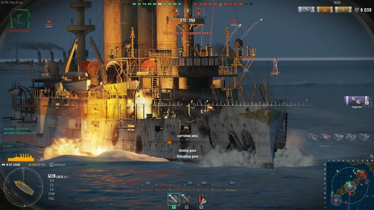 Battle No.09 - ST.Louis III Up - Tier Cruiser III -Random Match | World of Warships | WB Gaming