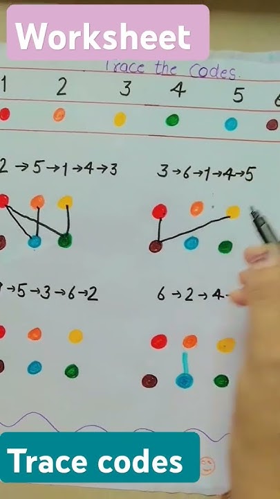 UKG worksheet....trace codes with colour activity #youtubeshorts # ...