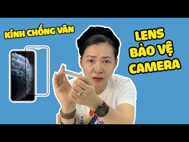 Combo phụ kiện iPhone 11 đen - Kính Chống Vân & Lens bảo vệ camera