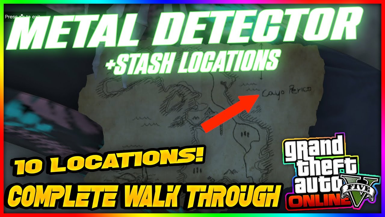 Easiest Metal Detector & Stash Guide GTA 5 Online (10 Locations) YouTube