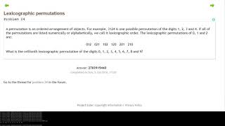 Python Beginner tutorial series using project Euler #24 - Lexicographic permutations