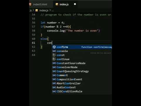 Even Odd Number in JavaScript program #coding #js - YouTube