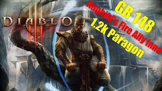 Diablo 3 Season 25 - Fire Ally Inna Monk GR 148 (1.2k paragon, solo-play only)