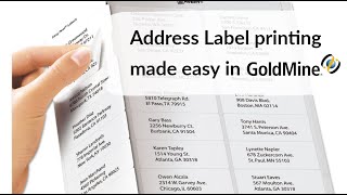 HOW TO PRINT ADDRESS LABELS - From a CRM system like GoldMine