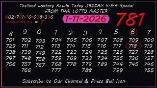 Information 1-11-2026 Thailand Lottery Result Today JEDDAH K.S.A Special. THAI LOTTO MASTER News