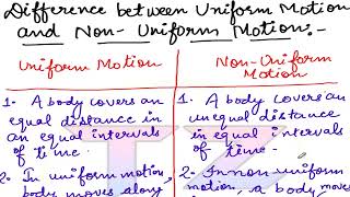 Difference between Uniform and Non-Uniform Motion || Motion-Chapter 8 Class 9 ||NCERT || Science