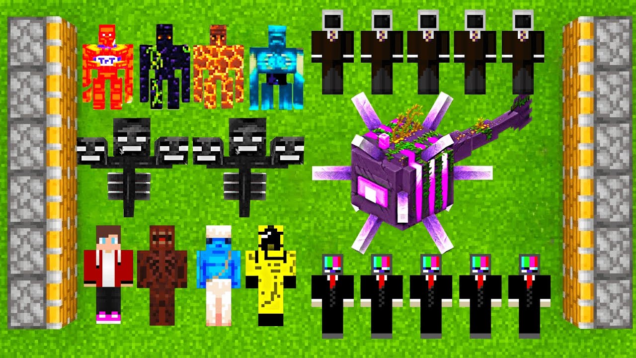 what if you create WITHER STORM ENDER GUARDIAN TVMAN in MINECRAFT - YouTube