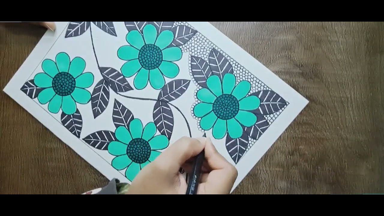 Zentangle Floral Pattern |Step by Step Zentangle Pattern |How to make a