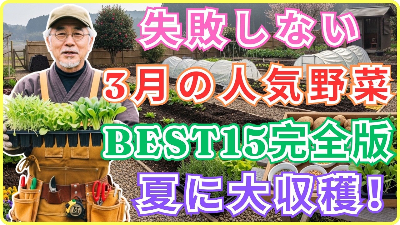 【初心者でも成功】3月に植えるべき野菜ランキングBest15｜失敗しない選び方と育て方を完全解説｜迷っているなら今すぐ見て【家庭菜園】【春野菜】【3月種まき】