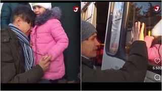 Ukrainian father says goodbye to his family, while he stays behind to fight the Russians