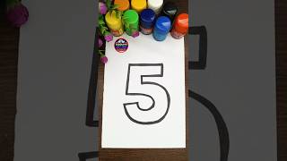 Easy drawing of the number 5 | paint by numbers #shorts #youtubeshorts #numbers #art #drawing
