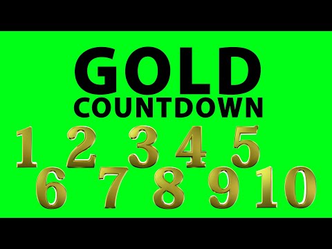 3D GOLD Countdown | Royalty-Free | Green Screen | No Copyright