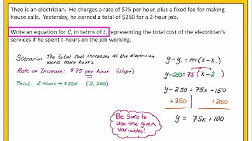 Linear Modeling - Given Rate of Change & Point (Part 2)