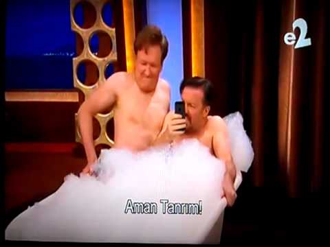 Conan be naked :) and in tub with Ricky Gervais - YouTube