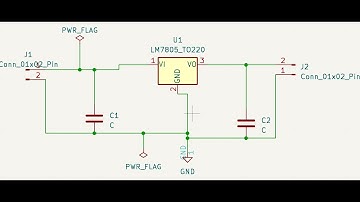 Built a regulator using LM7805 IC in KICAD software.