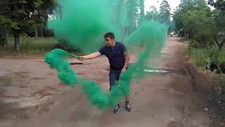 Цветной дым для фотосессии - цвет дыма зелёный, 60 сек