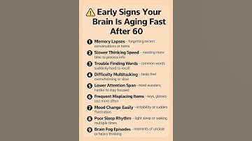 Early Signs Your Brain Is Aging Fast After 60 | Memory Loss, Brain Fog & Slow Thinking