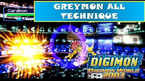 Digimon World 2003 Gameplay - Greymon All Technique & Signature Move