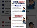 Basic vs Advanced English Story