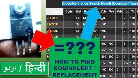 #139 How to find Equivalent or Substitute of MOSFET or Transistor / SCR / IGBT - urdu hindi