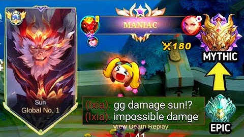 WHEN GLOBAL SUN ABUSE TOO MUCH MULTIPLE DAMAGE BUILD!! (epic to mythic)