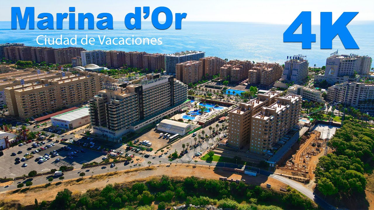 Vista Aérea de Marina d'or - Playa, Balneario y Ocio Nocturno / Tomas con Mavic Air 2  Paisajes 4K
