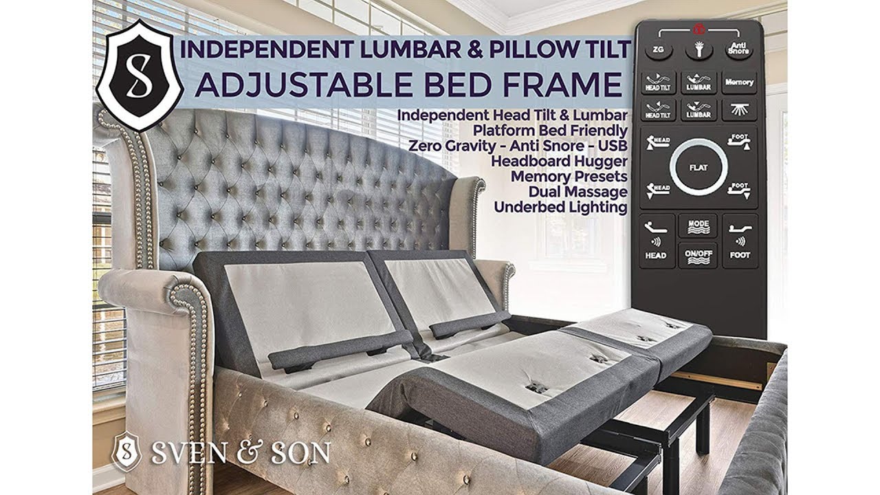 adjustable bed frame with pillow tilt