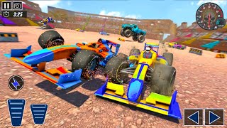 Police Formula Car VS Monster Trucks Ultimate Demolition Derby Simulator - Android Gameplay. screenshot 5