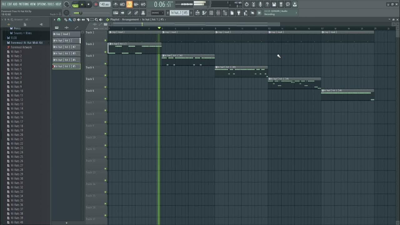 [FREE] Hi Hat Midi Kit "Foremost" (5 Midi's) Trap, Complex, Simple 
