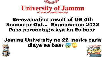 Re-evaluation result of UG 4th Semester Non-CBCS Out ! New Update of Jammu University.. #jammu 😱😳