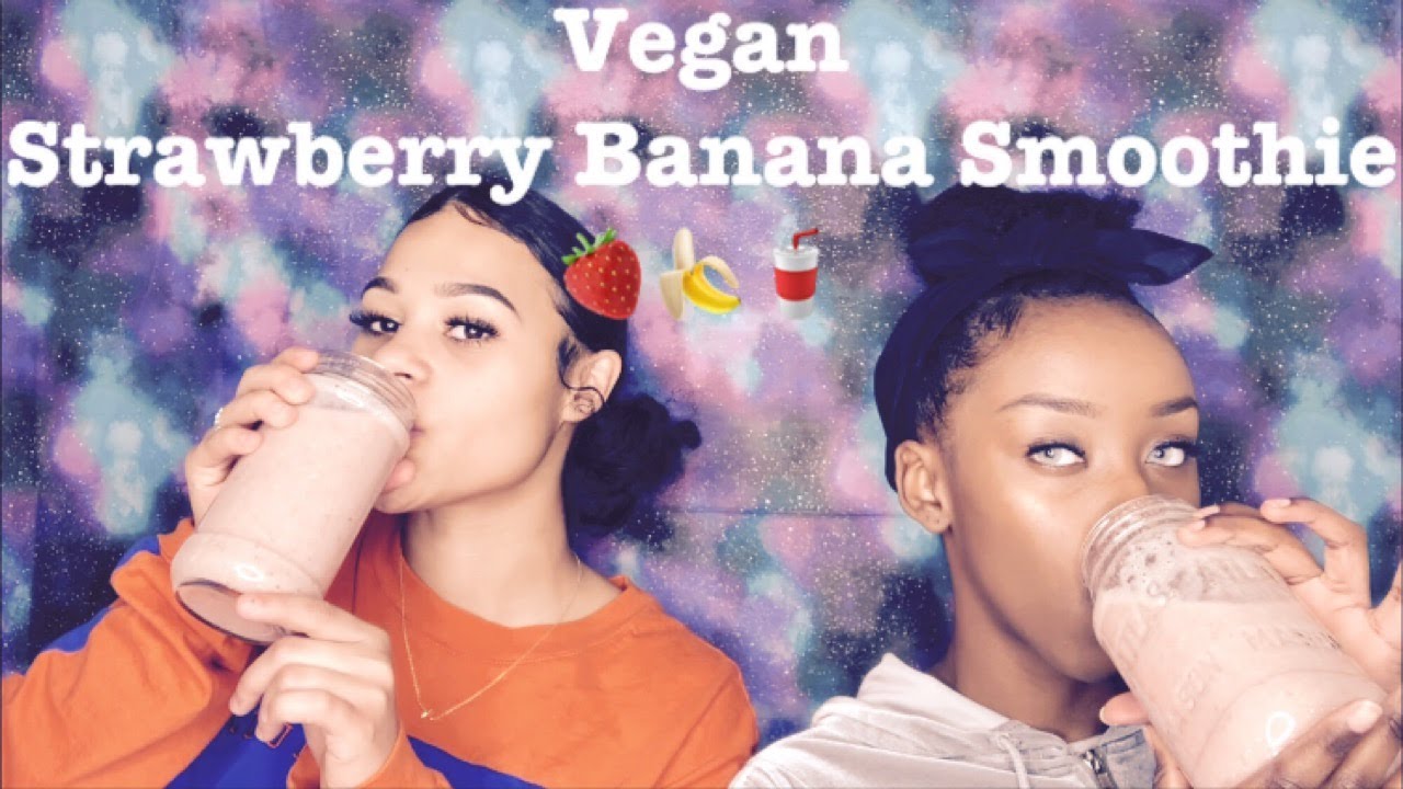 VEGAN Strawberry Banana Smoothie (FOR WEIGHT GAIN) - YouTube