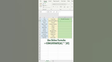 CONCATENATE Function in Excel - Excel Tip#24 - #shorts
