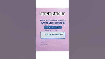 Assignment on Inclusive education for b.ed. | Recent developments #bedassignment #ccsu